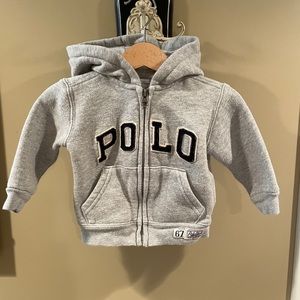 9 month Polo zip up hoodie